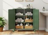 Forest Green MDF Painted with Vertical Stripes, 60*30*80cm, Double Door Bathroom Vanity 44803152