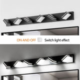 Modern Black LED Vanity Light, 6-Lights Wall Sconce for Bathroom and Mirror, Sleek Minimalist W1340P248798