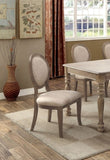 ZNTS Transitional Rustic Oak and Beige Side Chairs Set of 2 Chairs Dining Room Furniture Padded fabric B011109808