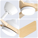 52 Inch Modern Ceiling Fan with 18W LED Light and Remote Control 3 ABS Blades DC Motor for Bedroom W934P285765