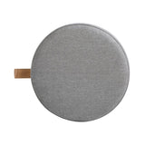 Brandy 14" Round Upholstered Storage Ottoman with Leather Accent, Uptown Gray B2719P269256