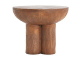 Iris Outdoor Patio Three-Legged Wood-Grain Round MGO Side Table, Brown N775P300880B