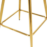Modern design High stool Gold Plated legs Kitchen Dining Dark grey linen bar chair, suitable for W210P201266