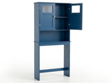 2-Door Painted MDF Toilet Cabinet 23.23*8.66*66.93in Navy blue 89298036