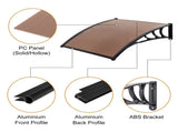 100 x 100 Household Application Door & Window Rain Cover Eaves Canopy Brown & 12626516