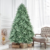 Artificial 7.5ft Blue green Tint Christmas Tree with 2908 PE/PVC Mixed Branch Tips, memory wireiron 90171798