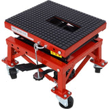 300 lbs Hydraulic Motorcycle Scissor Jack Lift Foot Step Wheels for Small Dirt Bikes,red color W46577206