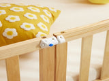 Natural wood color, painted finish, pine wood, playpen bed, with door, and bed board, twin 29052325