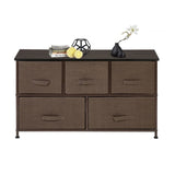 ZNTS 2-Tier Wide Closet Dresser, Nursery Dresser Tower With 5 Easy Pull Fabric Drawers And Metal Frame, 00485767