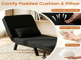 3-in-1 Convertible Sofa Bed, Adjustable Backrest Folding Sleeper Chair with Pillow, Metal Frame 67534860