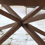 Modern simple coffee table, tempered coffee table solid wood base round transparent W1781P146773