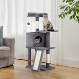 ZNTS 47 inch Cat Tree Cat Tower for Indoor Cats, Cat House with Padded Platform Bed, Toy Ball, Large Cozy 28538709