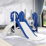 ZNTS Toddler Slide and Swing Set 5 in 1, Kids Playground Climber Slide Playset with Basketball Hoop PP297714AAC