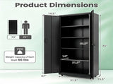 73 Inch Heavy Duty Mobile Steel Storage Locker Cabinet with Keys, Multi-Height Customizable Shelves 36903983