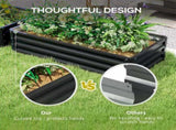 Gray 4' x 2' x 1' Sturdy Metal Raised Planter Garden Bed for Vegetables, Flowers, Herbs & 20326154