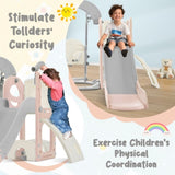 ZNTS Toddler Slide and Swing Set 5 in 1, Kids Playground Climber Slide Playset with Telescope, PP321359AAH