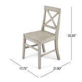 ZNTS Roshan Farmhouse Acacia Wood Dining Chairs, Light Grey Wash 62888.00LGW