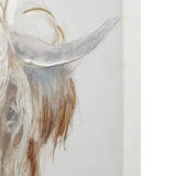 Hand Embellished Highland Bull Canvas Wall Art B035129227