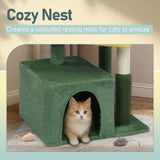 27.5in Cat Tree, Multi-level Cat Tower with Cat Scratching Post and Pad, Cozy Cat Condo, Padded Top 92212210