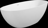 65" Freestanding Solid Surface Bathtub, Luxury Handcrafted Stone Resin Freestanding Soaking Bathtub W1573P178586