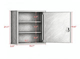 16" x 21" Lockable Medicine Cabinet, 3-Tier Wall Box with 2 Keys & Adjustable Shelves for Bathroom 02697117