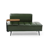 ZNTS 55"Inch Width Modern End of Bed Bench,Green Faux Leather Upholstered With side table, 360-degree W2677P196638