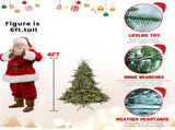 Artificial 4ft Green Christmas Tree with 673 PE/PVC Mixed Branch Tips, 150L warm white led, memory 91482270