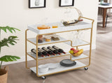 6-Tier Bar Cart, Slide Bar Serving Cart, Retro Style Wine Cart for Kitchen, Beverage Cart with Wine W2167P203896