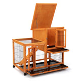 ZNTS Detachable Rabbit Hutch with Removable Tray and Rolling Casters, Orange W2181P190616