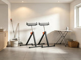 2 Pack Folding Roller Stand 27 to 43 Inch Adjustable Height Polished Steel Roller Head 05932922