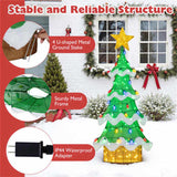 5.2ft Lighted Christmas Tree - 34 Strawberry Bulbs Star Topper, IP44 Waterproof, GreenYellow 20931116