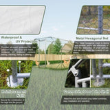 10 ft. x 20 ft. Galvanized Large Metal Walk in Chicken Coop Cage Farm Poultry Run Hutch Hen House W2505P188286