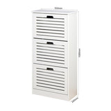Wooden Shoe Cabinet for Entryway, White Shoe Storage Cabinet with 3 Flip Doors 20.94x9.45x43.11 inch 55963854
