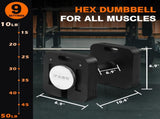 Adjustable Two Dumbbells Or Dumbbells Sets 50LB Square Dumbbell 9 in 1 Free Weights for Multi weight 90223233