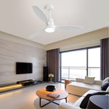 52 Inch Integrated LED 3 Wood Fan Blade Ceiling Fan with Light Kit and 6 Speed Remote Control W934P146037