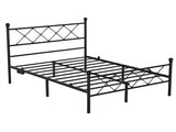 82.7"54" Full Metal Platform Bed Frame, X-Design Headboard & Footboard with LED Lights, USB & 81340836