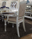 Glamorous Crystal Button-Tufted Set of 2 Arm Chairs Silver Finish Upholstered Seat Back Modern B01182313