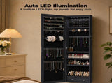 Jewelrys and Storage, 47.2-Inch Tall Lockable Wall or Door Mounted Jewelry Armoire 84545605
