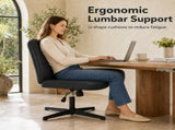 Criss Cross Office Chair, No Wheels Armless Swivel, Wide Seat Criss Cross Chair for Home Office & 28285615