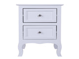2pcs Country Style Two-Tier Night Tables Large Size White 34800355