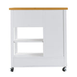 Kitchen Island Cart with walnut wood Top, Rolling Storage Cabinet on Wheels with Drawers, Sideboard W3417P329701