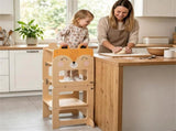 3-in-1 Convertible Toddler Learning Tower Step Stool with Chalkboard, Poplar Wood Flip Design 78341133