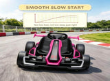 Pink 24V Electric Go Kart, 7.5 MPH, Adjustable Seat, Safe Slow Start for Kids 87915791