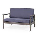 Patio Loveseat and Coffee Table Set, Patio Furniture Set with Cushion, Acacia Wood Frame 68628.00GDGRY