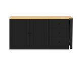 89.7''Wooden Sideboard with Extendable Table,Multifunctional Storage Cabinet with 2 Doors N711P334768O