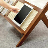Rattan Coffee Tables for Living Room, Mid Century Modern Coffee Table with Glass Top, Large Boho W3101P314783