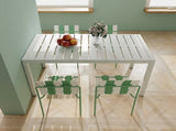 4-Pack Modern Striped Color Block Chairs - Waterproof PP Seat & Sturdy Metal Legs, Indoor/Outdoor W3450P322875