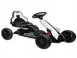White Kids Pedal Go Kart Adjustable Seat, Full Swing Axle, All-Terrain Ride On Toy 30567870