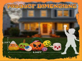 8 ft Long Halloween Inflatable Pumpkin Candy Display with Eyeball and 7 Warm White LED Lights 56535524