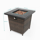 28inch Wicker Square Fire Pit Table W853102854
